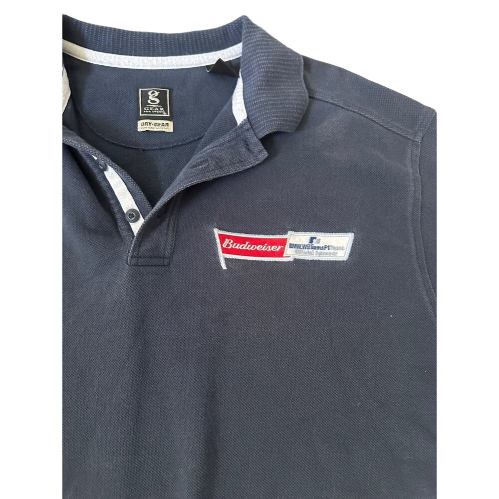 Budweiser BMW sponsor Embroidered Polo Shirt‎ XL Gear For Sports  Blue
